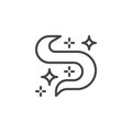 Magical stars and smoke outline icon