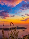 Magical sunset in Dubrovnik, Croatia Royalty Free Stock Photo
