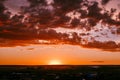 Magical sunset, amazing clouds . the ancient settlement of Arkaim