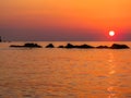 Magical sunset in Capo d`Orlando, Sicily, Italy