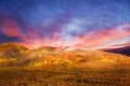 The magical sunset clouds and Gobi Desert scene in Neveda Royalty Free Stock Photo