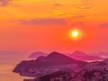 Magical sunset in Dubrovnik, Croatia Royalty Free Stock Photo