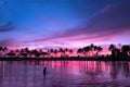 Magical sunset in purple atmosphere, Hawaii Royalty Free Stock Photo