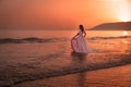 Magical sunset on the wedding day. Royalty Free Stock Photo