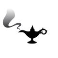 Magical tale genie lamp silhouette