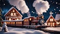 A magical train on a cozy day in the winter.