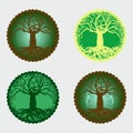 4 Magical Tree of Life Medallions Royalty Free Stock Photo