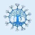 Magical Tree of Life with two dancers Royalty Free Stock Photo