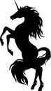 Magical unicorn. A horse stands on its hind legs. Graceful silhouette for a beautiful design.