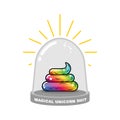 Magical Unicorn shit in Glass bell. Rainbow Fairy turd research.