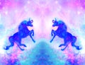 Magical unicorns, beautiful pastel background