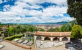 The magical view of Florence opens from the square in front of the Basilica di San Miniato