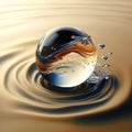 A magical water orb floating digital art Royalty Free Stock Photo