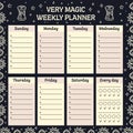 Magical Weekly Task Planner. School Schedule on Week for Class, Lesson, Plan and Section. Ready to print File with Copy