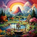 Magical Whimsical Landscape with Blending Paintbrushes