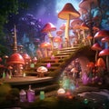 Magical Whimsical Scene with Eclectic Mix of Nail Polish Bottles