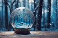 A magical winter Christmas tale inside a glass ball Royalty Free Stock Photo