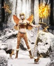 Magical Winter Forest Fairy Royalty Free Stock Photo