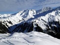 Magical winter landscape with fog inversion weatheres in the Alps - Vorarlberg Austria Europe Royalty Free Stock Photo