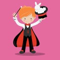 magican boys orange haired rabbit 11 Royalty Free Stock Photo