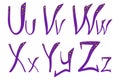 Magician alphabet for halloween - U V W X Y Z