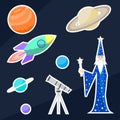 Magician astrologer and space objects.