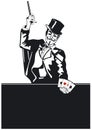 Magician with card trick