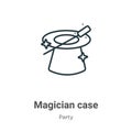 Magician case outline vector icon. Thin line black magician case icon, flat vector simple element illustration from editable party Royalty Free Stock Photo