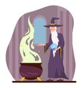 Magician with cauldron