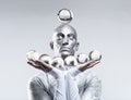 Magician with Glass Balls Royalty Free Stock Photo