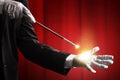 Magician hands showing magic trick Royalty Free Stock Photo