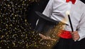 Magician hands with sparkling stars Royalty Free Stock Photo