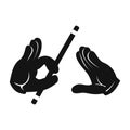 Magician hands with stick simple icon