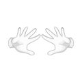 Magician hands in white gloves icon, cartoon style