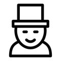 Magician icon in line style Royalty Free Stock Photo