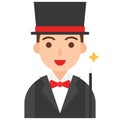 Magician icon, profession and job vector illustration