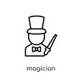 Magician icon. Trendy modern flat linear vector Magician icon on