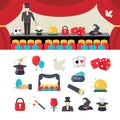 Magician icons set Royalty Free Stock Photo