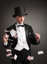 Magician juggle cards