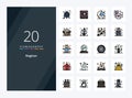 20 Magician line Filled icon for presentation