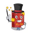 Magician magic spell book in shape mascot