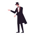 magician man in elegant suit and tie