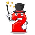 Magician number two red isolated on mascot