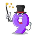 Magician paper cut number Nine letter mascot