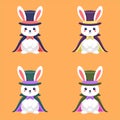 Magician Rabbit Cartoon Vector Royalty Free Stock Photo