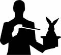 Magician with Rabbit Hat Royalty Free Stock Photo