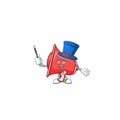 Magician red loudspeaker with cartoon mascot style Royalty Free Stock Photo