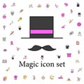 magician\'s hat and mustache icon. magic icons universal set for web and mobile