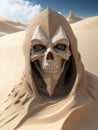 The magician\'s skull made of desert sand