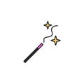 magician's wand icon. Element of magic icon for mobile concept and web apps. Color magician's wand icon can be used for web and Royalty Free Stock Photo